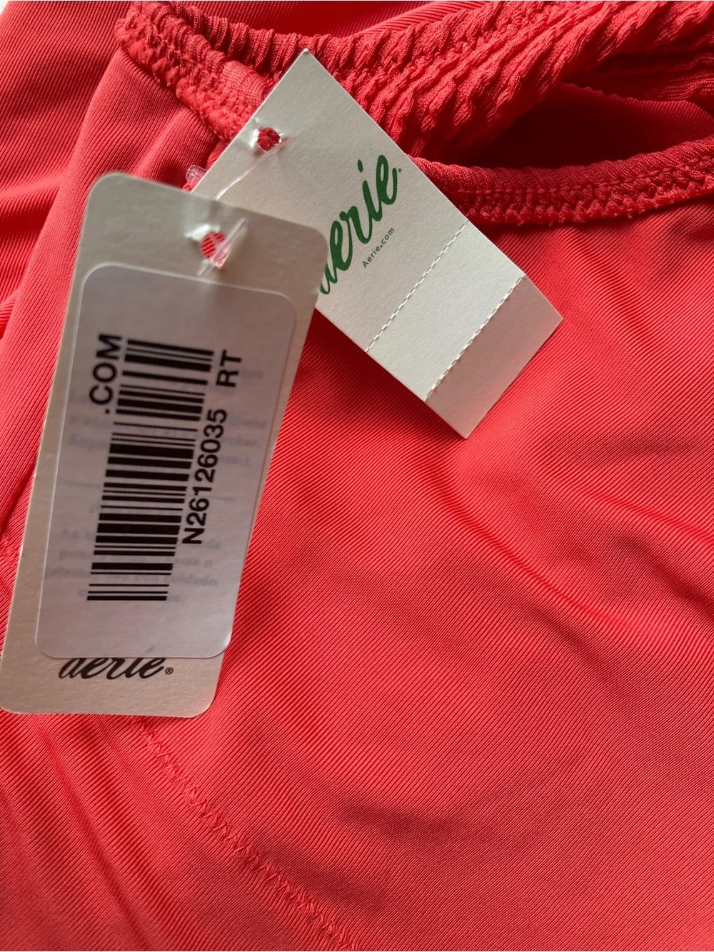 Aerie XL Crinkle 3D Athletic Resort Red OnePiece Beach Bar Transition Swimsuit
